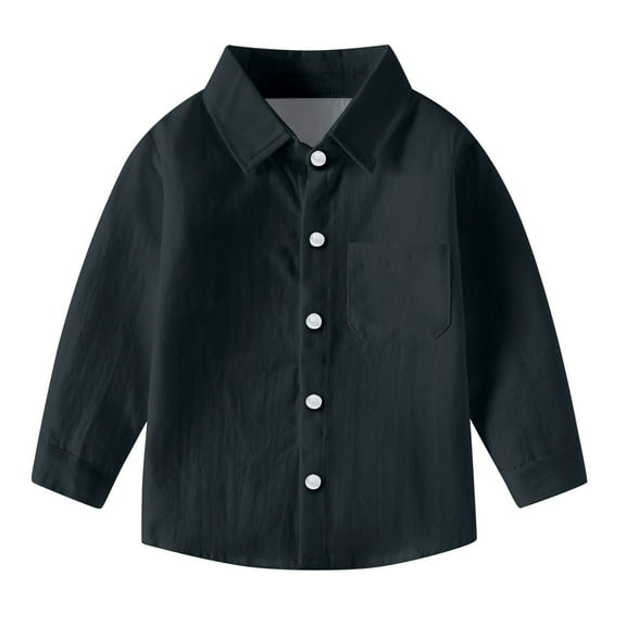 Kovlvoll Newborn Baby Boys Girl Clothes Button down Shirts Long Sleeve Lapel Lightweight Infant Top Shirt with Pockets