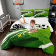 thumbnail image 3 of Manfei Sports Football Full Size Comforter Sets, Soccer Print Bedding Comforter Set, Green Multicolor Full Size Comforter Sets, Reversible 3-Piece 1 Comforter and 2 Pillowcases, 3 of 6