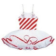 thumbnail image 3 of TiaoBug Kids Girls Christmas Dance Dresses Cami Striped Mesh Tutu Dress with Bowknot 4-16 Red 4, 3 of 7
