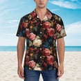 thumbnail image 2 of Fotbe Rose Flowers Camisa Hawaiana para Hombre Unisex – Camisa Casual de Verano con Botones de Manga Corta de Algodón y Lino,Medium, 2 of 7