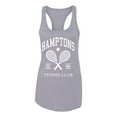 thumbnail image 2 of Wild Bobby Hamptons Tennis Club Est 1986 Sports Ladies Racerback Tank Top, Heather Grey, Small, 2 of 6