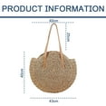 thumbnail image 2 of Bolsos de paja para mujer, bolsos redondos tejidos a mano de paja de maíz, bolso grande de playa de verano, bolso de hombro con asa tejida, 2 of 5
