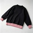 thumbnail image 4 of Women's Gingham Check Contrast Sweatshirt Ghalytn Mock Neck Drop Shoulder Loose Pullover Top, 4 of 5