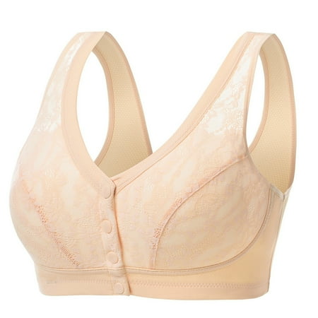 Leakproof Ladies Underwear Women s Solid Color Front Button Vest Style Breathable Hole Bra Thin No Wires Comfortable Middle And Elderly Bra Sexy Underwear for Women(Size:80B)