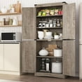 thumbnail image 6 of 71in Farmhouse Kitchen Pantry Cabinet,Tall Storage Cabinet with 4 Doors and Adjustable shelves,with Load-Bearing Steel Pipe,Wood Storage Cabinets for Kitchen,Dining Room,Bathroom(Light Rustic Oak), 6 of 12