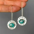 thumbnail image 4 of HOOUN Fashion Boho Drop Earrings Women 925 Silver Jewelry Tourmaline A Pair/set-#6, 4 of 5