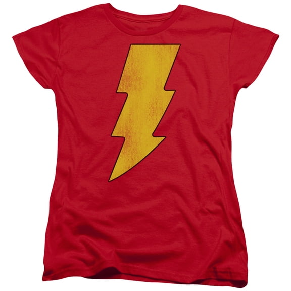 DC Comics Shazam Logo Distressed S/S Women's T-Shirt Red