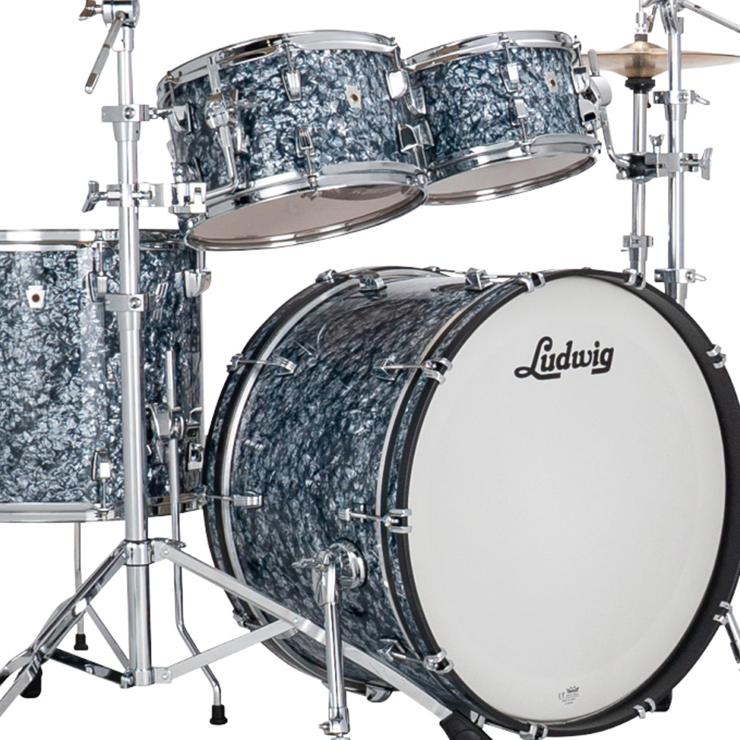 Ludwig NeuSonic 4-Piece Rapid Mod Shell Pack With 22" Bass Drum Satin Blue Pearl