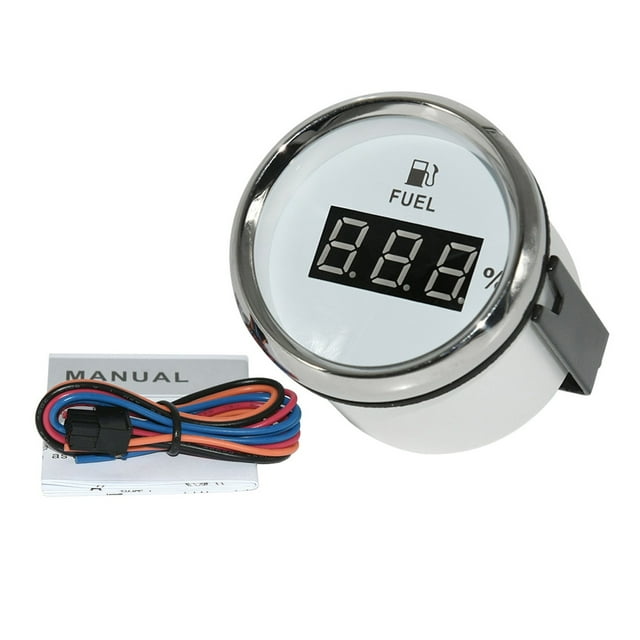 Red Backlight 52mm Digital Fuel Level Gauge Oil Tank Level Indicator Meter For 0-190ohm Fuel Level Sensor100mm 150mm 200mm 250mm ,Easy to Install