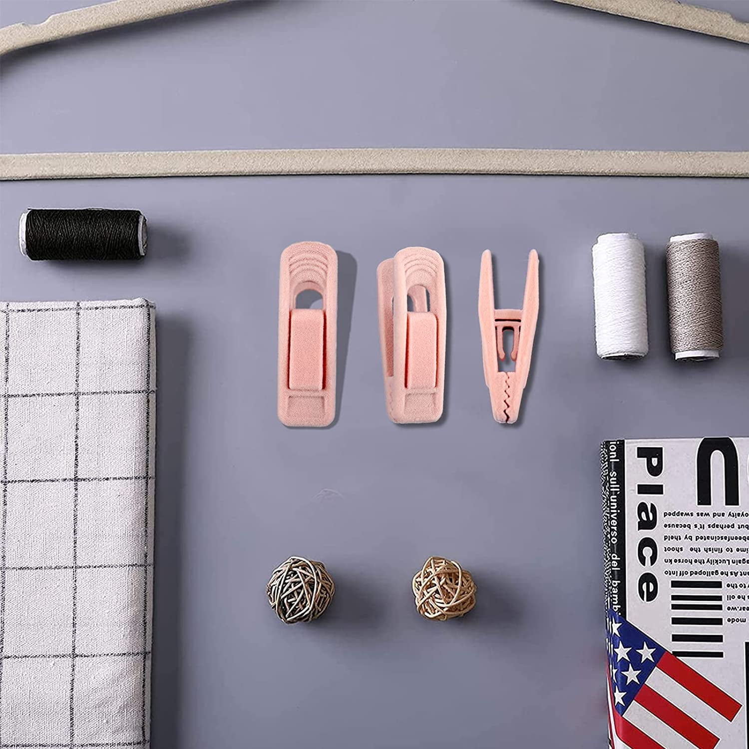Light Pink Velvet Hangers Strong Finger Clips Perfect for Suits Skirts Pants and Baby Clothes