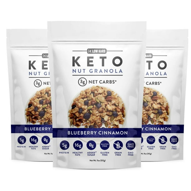 Low Karb - Keto Blueberry Nut Granola Healthy Breakfast ...