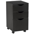 thumbnail image 2 of HOMCOM 3 Drawer Mobile File Cabinet with Wheels, Wood Filing Cabinet for Home Office, Rolling Under Desk Cabinet, Black, 2 of 9