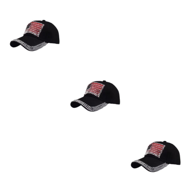 Youkk Casquette de Baseball Réglable pour la Protection Solaire dans les Conceptions à la Mode Multi-Couleurs Chapeau de Polyester Noir 3Set
