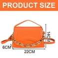 thumbnail image 2 of Bolso de hombro para mujer, estilo retro, clásico, de piel sintética, con hebilla magnética, color naranja y rojo, 2 of 5