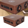 thumbnail image 4 of Altavoz inalámbrico de madera caja de sonido multifuncional para el hogar reloj despertador control táctil BT 42 altavoz para el hogar dormitorio mesita de noche y, 4 of 8