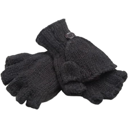 UPC 010001000169 product image for Nirvanna Designs MT27 Black Fingerless Gloves with Flap and Fleece | upcitemdb.com