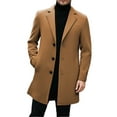 thumbnail image 2 of Slim Fit Short Anorak Coat Blend Peacoat Jacket For Men Autumn Winter Windproof Outdoor Casual Wear, 2 of 4