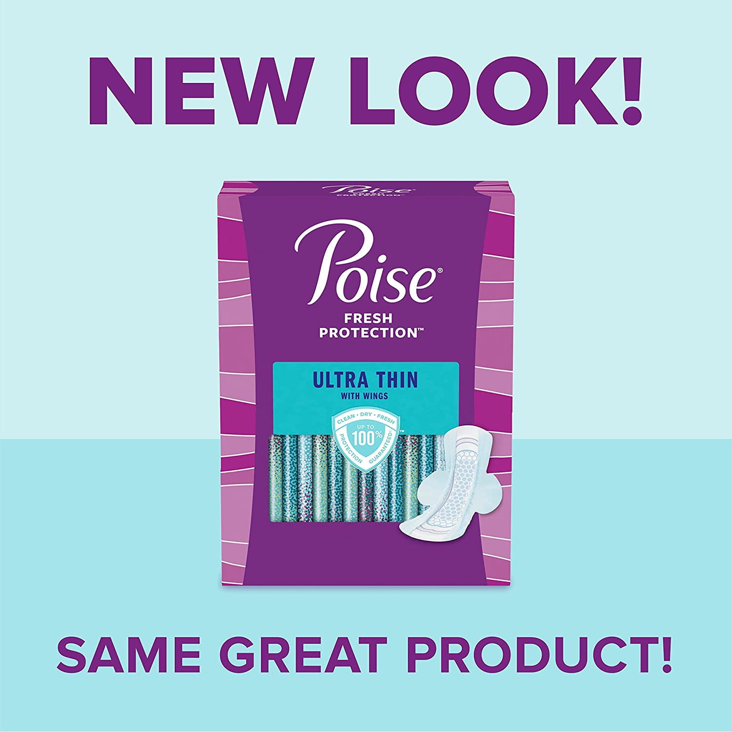 Poise Ultra Thin Incontinence Pads with Wings & Postpartum Incontinence Pads, 4 Drop Moderate Absorbency, Regular Length, 90 Count