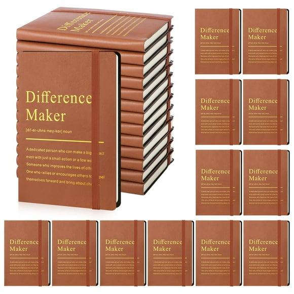 Cuaderno Chiisong A6 pequeño de piel, 24 unidades, regalo para empleados, color marrón
