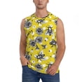 thumbnail image 2 of Lsque Honeybee Print Men's Cotton Blend Sleeveless Muscle Shirts (S-3XL)- Moisture Wicking, Odor Protection, UPF 30+,Large, 2 of 8