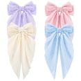 thumbnail image 2 of 4PCS Big Hair Bows for Women Girls,TOKUFAGU Large Hair Ribbon Bow Barrette Clips for Girls,Hair Bows with Long Tail Vintage French Hair Accessories for Women, 2 of 5