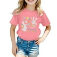 thumbnail image 1 of MIASHUI Boys Girls Easter Shirts Bunny Short Sleeve Tee Funny Rabbit Graphic T Shirts,Pink,7-8 Years, 1 of 3