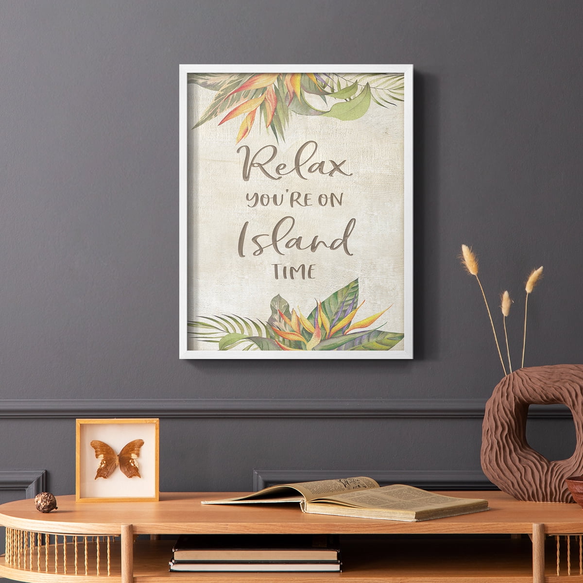 You're On Island Time Framed Print - Solid Wood in Single Picture Frame Solid Wood 2 Framed Print