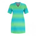 thumbnail image 3 of Robes Africaines pour Femmes Robe d'Été pour Femmes Grande Taille Col en V Manches Courtes Longueur Genou avec Poche Robe Décontractée, 3 of 4