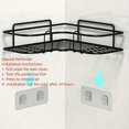 thumbnail image 2 of 1pc Bathroom Kitchen Punch Corner Frame, Shower Shelf, Wrought Iron Shampoo Storage Rack Holder With Suction Cup, Bathroom Accessories, 2 of 4