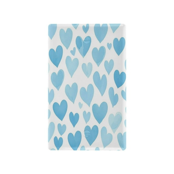 Switch Panel Switch Decoration 2.76x4.53x0.28 Inches Unused Outlet Cover Switch Plate Wall Plates Living Room Kitchen Bedroom Study Switches Blue Heart2