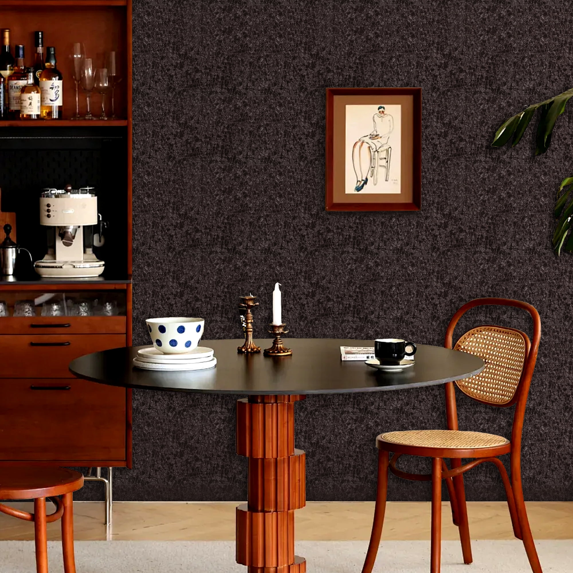 (4 pack) Abyssaly Brown Peel and Stick Wallpaper 15.7"×118", Thicken Modern Textured Embossed Wallpaper Self-Adhesive Removable Vinyl Contact Paper