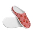 thumbnail image 3 of Lsque Red Strawberry Pattern Womens Comfort Cotton on Scuff With Memory Foam and Anti-skid Sole Slipper-44/45, 3 of 7