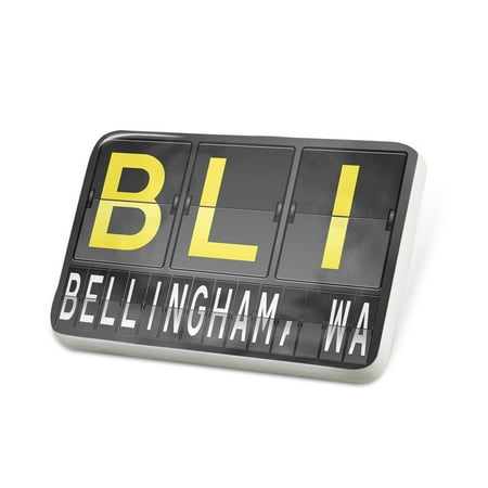 Porcelein Pin BLI Airport Code for Bellingham, WA Lapel Badge –