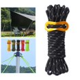 thumbnail image 3 of 4m Outdoor Guy Lines Tent Cords Lightweight Camping Rope with Aluminum Guylines Adjuster Tensioner for Tent Tarp, Canopy Shelter - Black, 3 of 10