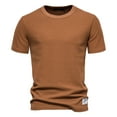 thumbnail image 1 of Qertyioot Mode Homme Décontractée chandail-Over Uni Col Rond T-shirt Manches Courtes Hauts Chemise Économies d'Été, 1 of 3