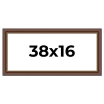 38x16 Copper and Brown Real Wood Picture Frame Width 2 inches | Interior Frame Depth 0.5 inches |