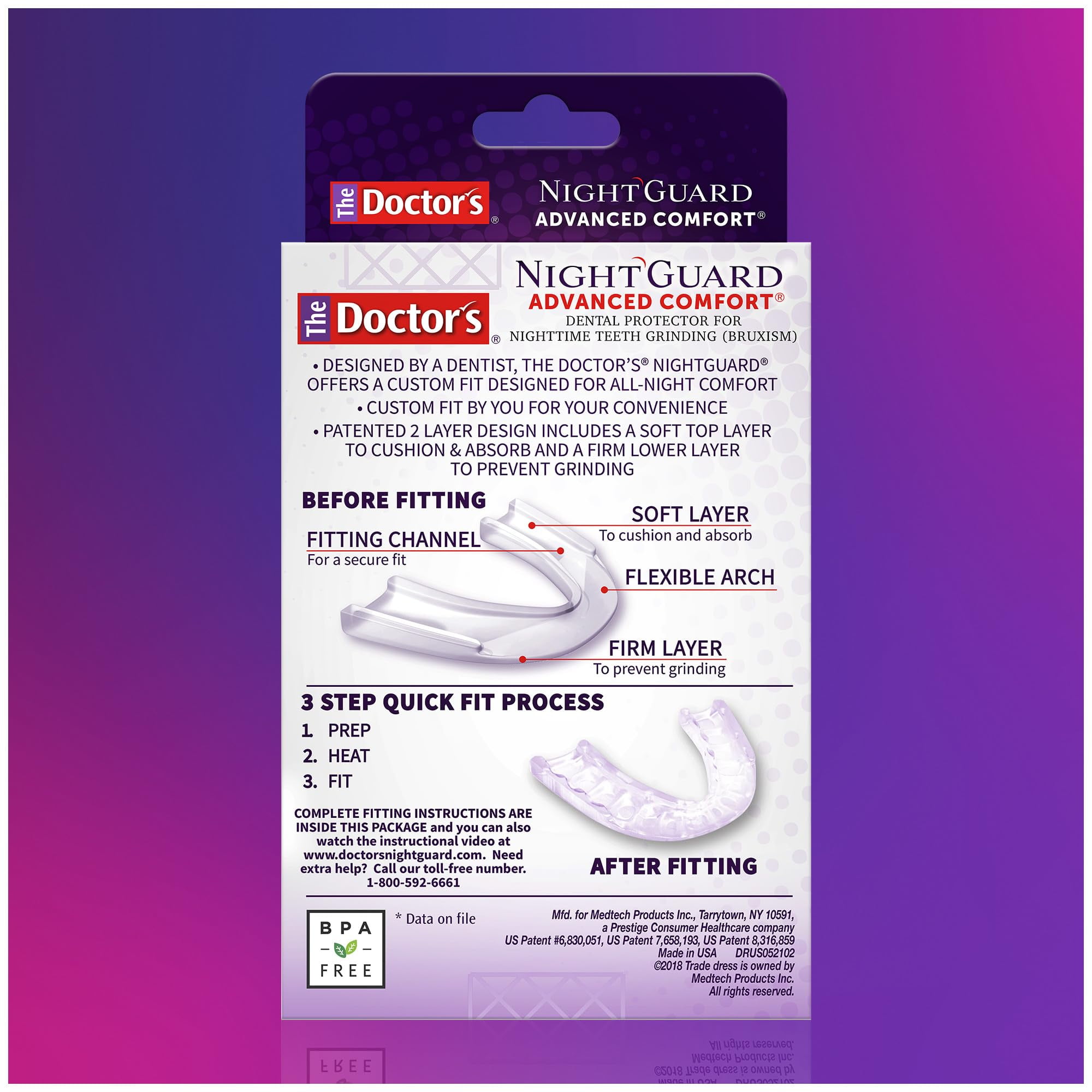 The Doctor's Advanced Comfort Nightguard for Dental Protector (Pack of 2)