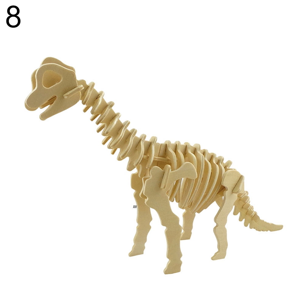 3D Simulation Dinosaur Skeleton Puzzle Kids DIY Wooden Early Educational Toy 