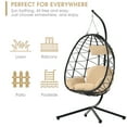 thumbnail image 6 of SYNGAR Hanging Egg Chair, Swing Chair with Steel Hammock Stand Set, Hammock Chair with Soft Seat Cushion, Multifunctional Hanging Chairs for Outdoor Indoor Bedroom, Khaki, 6 of 12
