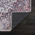 thumbnail image 4 of Hauteloom Georgia Collection Cael Machine Washable Area Rug - Oriental Floral Faded Style - Living Room Bedroom Vintage Distressed Carpet - Pet Friendly - Purple, Orange, Off White - 6'7" x 9', 4 of 10