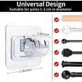 Rod Brackets No Drilling,10Pcs Self Adhesive Curtain Rod Holder,3M Curtain Rod Hooks,bracket