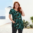 thumbnail image 6 of Plus Size Womens Clothes Short Sleeve Plus Size Tunic Tops Floral Paisley Summer Blouses L, 6 of 7