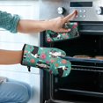 thumbnail image 2 of Australian Shepherd Floral Kitchen Oven Mitt and Pot Holder Sets 2 Pcs for Baking, Cooking and Grilling, Heat Resistant Up To 392 °F, 2 of 7