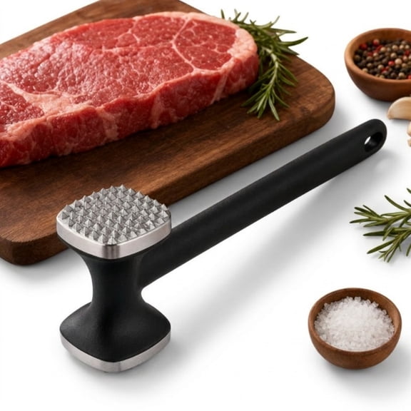 Large Spike Meat Tenderizer Hammer, Dual-Sided Zinc Alloy Meat Mallet for All Meats