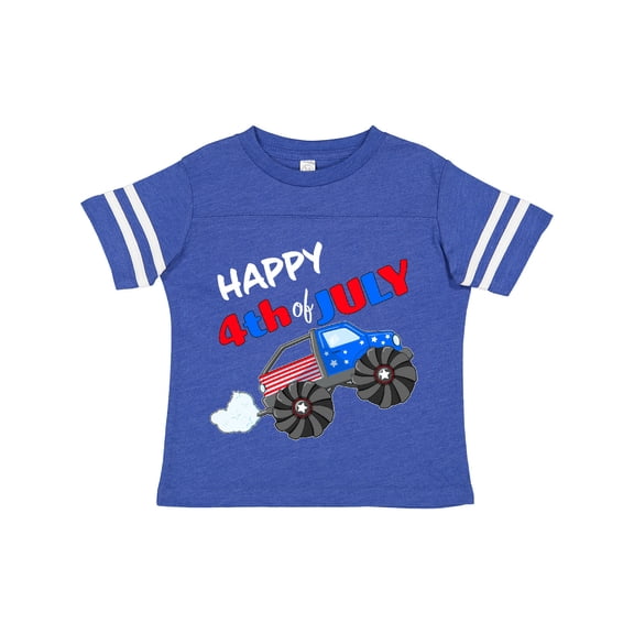 Inktastic Happy Fourth of July Monster Truck Boys or Girls Toddler T-Shirt