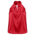 thumbnail image 2 of Xuyuer Womens Elegant Twist Front Halter Sleeveless Satin Blouse Keyhole Back Tank Top 2026, 2 of 6