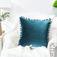 thumbnail image 5 of 2 piece Soft Granular Velvet Solid Pillowcase Suitable for Sofa Bedroom Car, 18x18"-lake blue, 5 of 5