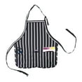 thumbnail image 2 of DALIX Apron Commercial Restaurant Home Bib Spun Poly Cotton Kitchen Aprons (3 Pockets) in Striped Black, 2 of 4