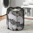 Mainstays Polyester Mesh Hexagon Popup Laundry Hamper, Black