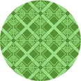 thumbnail image 1 of Ahgly Company Indoor Round Patterned Emerald Green Area Rugs, 5' Round, 1 of 6